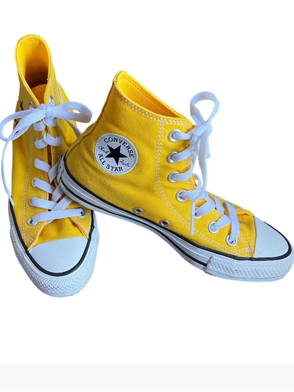 Converse All Stars Chuck Taylor Yellow High Top Unisex Sneakers Womens 6 Men’s 4